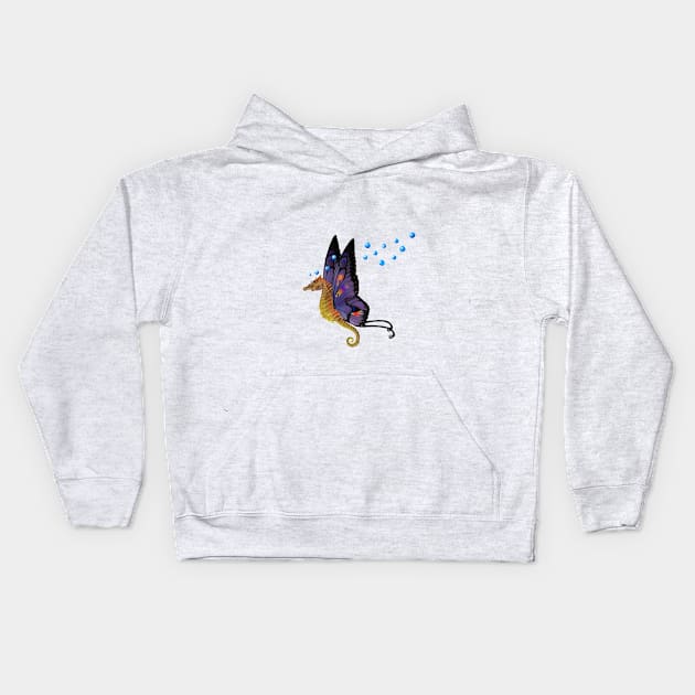 butterfly seahorse Kids Hoodie by wolfmanjaq